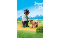 Playmobil 70407 1.2.3 Vet with Dog Figures FFPB5047 - Clearance Sale