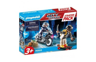 Playmobil 70502 City Action Police Chase Small Starter Pack Playset FFPB5008 - Clearance Sale