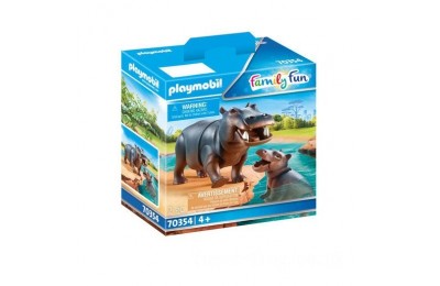 Playmobil 70354 Family Fun Hippo with Calf Figures FFPB5010 - Clearance Sale
