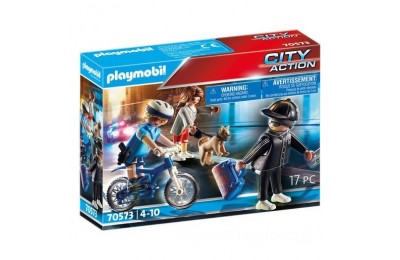 Playmobil 70573 City Action Police Bicycle with Thief FFPB5050 - Clearance Sale