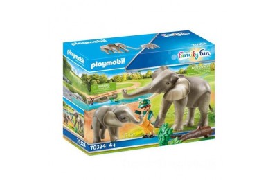 Playmobil 70324 Family Fun Elephant Habitat FFPB5079 - Clearance Sale