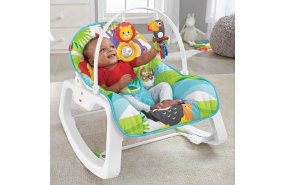 Fisher-Price Infant-to-Toddler Rocker Green Rainforest FFFF4949 - Sale Clearance