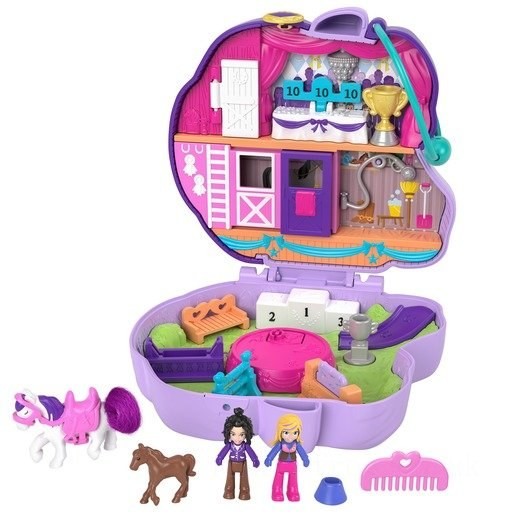 Polly Pocket Playset ‘Jumpin’ Style Pony’ Compact FFPLPP4958 on Sale