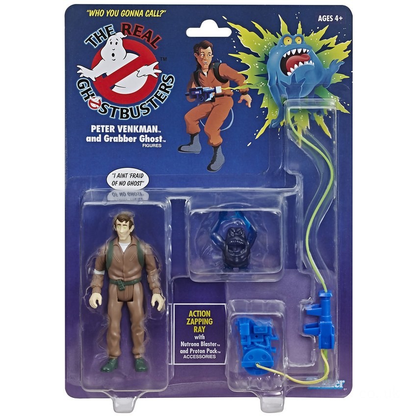 Hasbro Ghostbusters Kenner Classics Peter Venkman and Grabber Ghost Retro Action Figure FFHB5033 on Sale