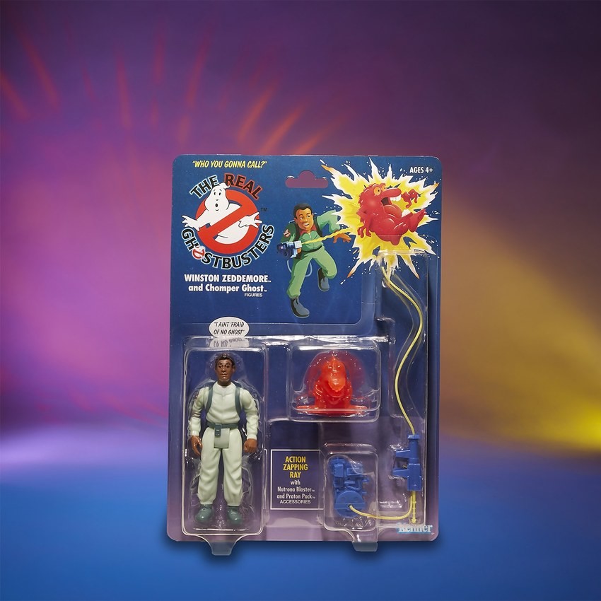 Hasbro Ghostbusters Kenner Classics Winston Zeddemore and Chomper Ghost Retro Action Figure FFHB5034 on Sale