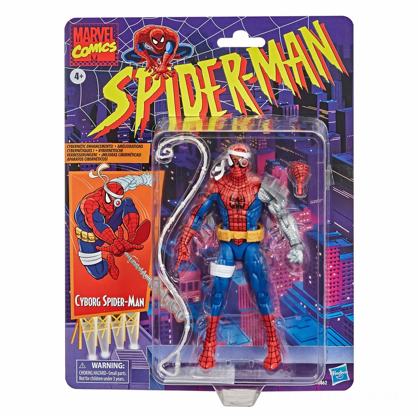 Hasbro Marvel Legends Spider-Man Vintage Collection Cyborg Spider-Man  Figure FFHB5070 on Sale