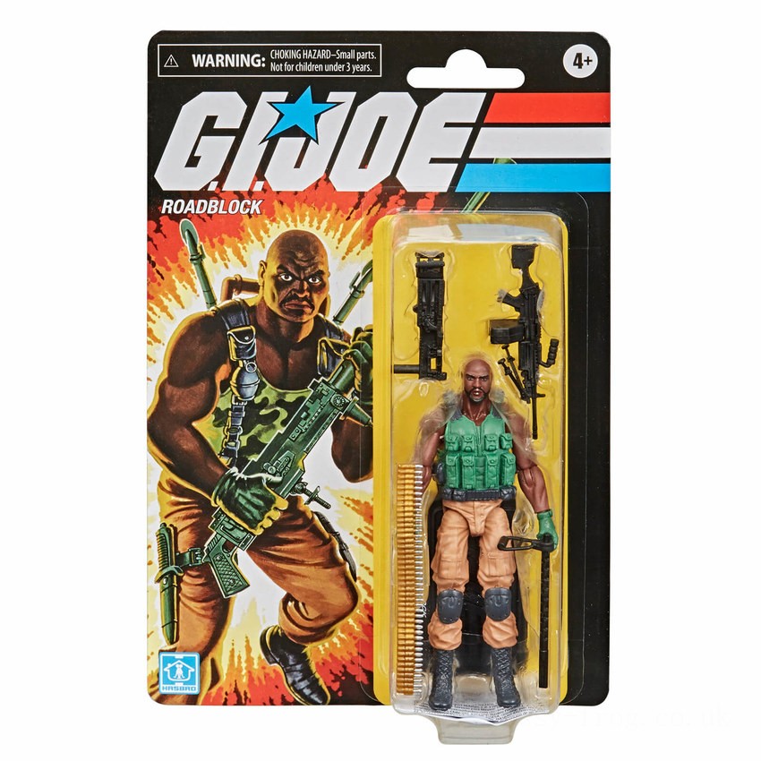 Hasbro G.I. Joe Retro Collection Roadblock 3.75-Inch Scale Collectible Action Figure FFHB5041 on Sale