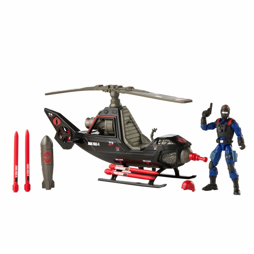 Hasbro G.I. Joe Retro Collection Cobra F.A.N.G. Vehicle and Cobra Pilot 3.75-Inch Scale Action Figure FFHB5040 on Sale
