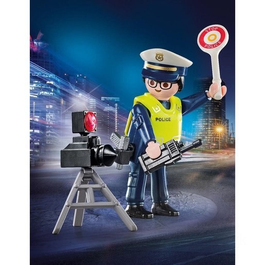 Playmobil 70305 Special Plus Police Speed with Speed Trap Playset FFPB4949 - Clearance Sale