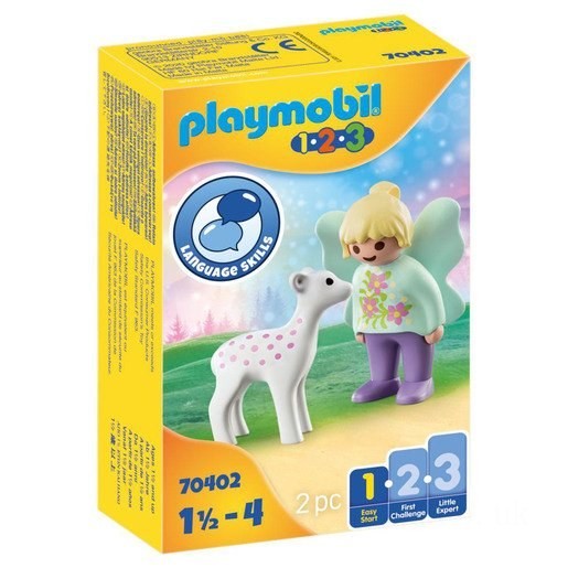 Playmobil 70402 1.2.3 Fairy Friend with Fawn Figures FFPB4961 - Clearance Sale
