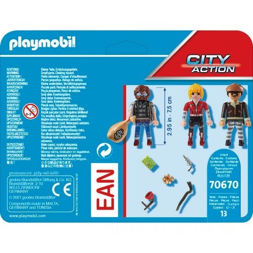 Playmobil 70670 City Action Police Thief 3 Figure Set FFPB4963 - Clearance Sale