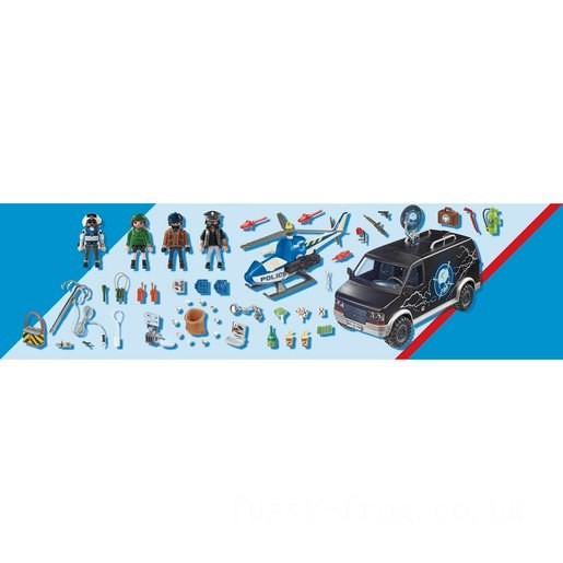 Playmobil 70575 City Action Police Helicopter Pursuit with Runaway Van FFPB4991 - Clearance Sale