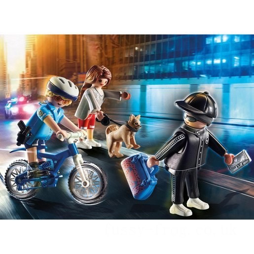 Playmobil 70573 City Action Police Bicycle with Thief FFPB5050 - Clearance Sale