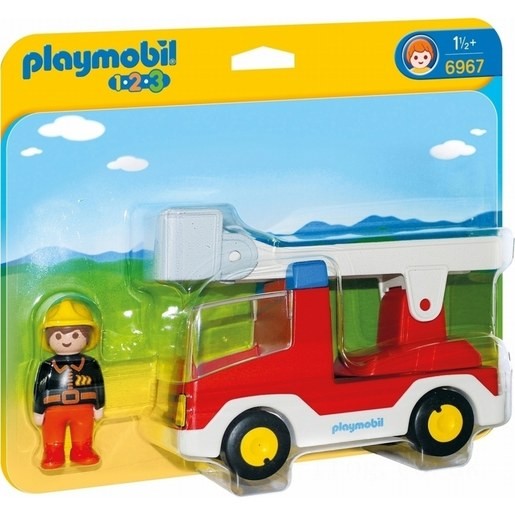 Playmobil 6967 1.2.3 Ladder Unit Fire Truck FFPB5060 - Clearance Sale