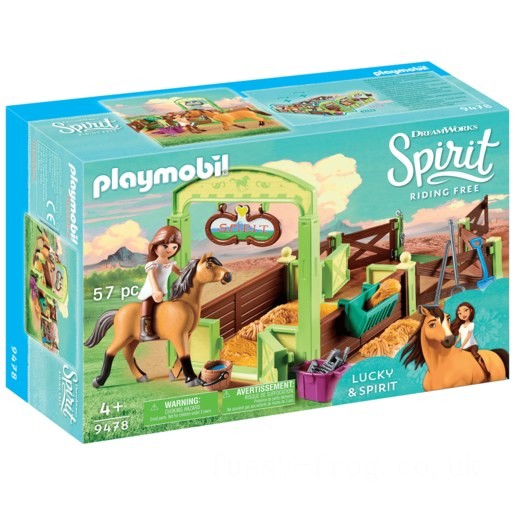 Playmobil 9478 DreamWorks Spirit Lucky and Spirit with Horse Stall FFPB5062 - Clearance Sale