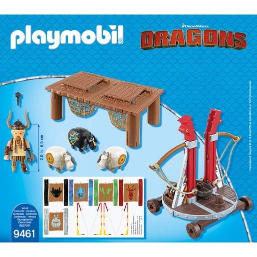 Playmobil: DreamWorks Dragons 9461 Gobber the Belch with Sheep Sling FFPB5061 - Clearance Sale