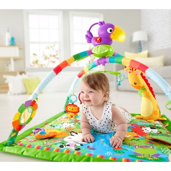 Fisher-Price Rainforest Music & Lights Deluxe Gym Baby Toy FFFF4953 - Sale Clearance