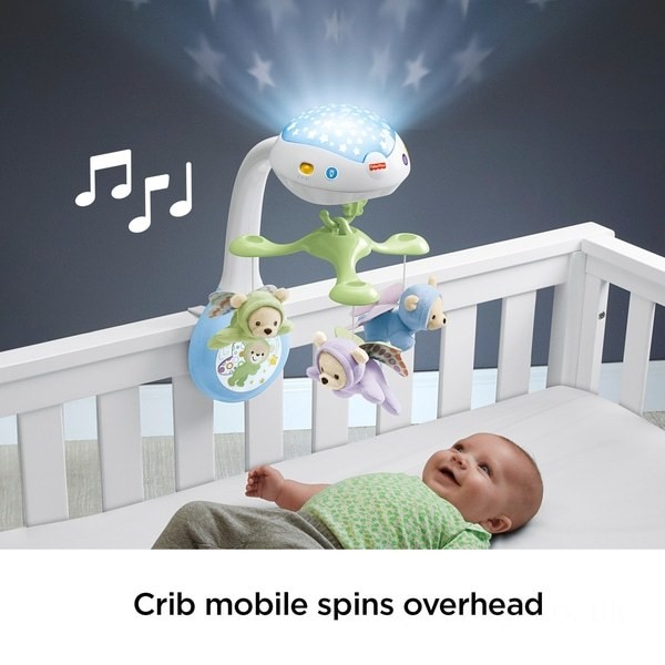 Fisher-Price Butterfly Dreams 3-in-1 Newborn Baby Light Projector Mobile FFFF4958 - Sale Clearance