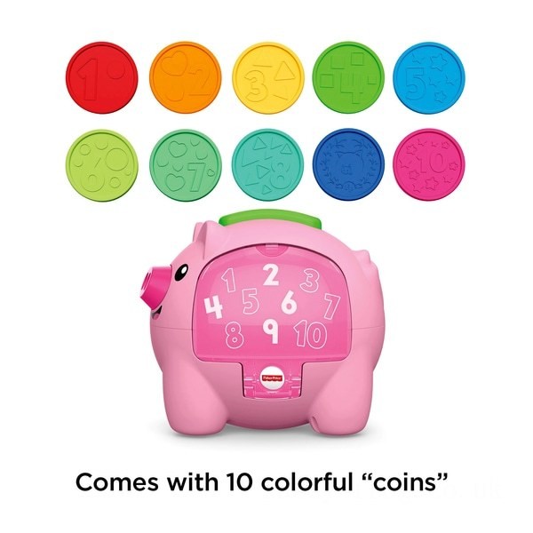 Fisher-Price Laugh & Learn Count & Rumble Piggy Bank Activity Toy FFFF4962 - Sale Clearance
