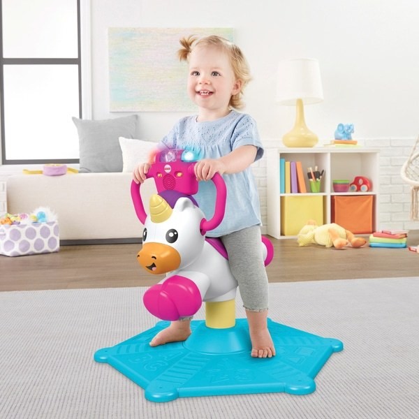 Fisher-Price Bounce and Spin Unicorn Ride On FFFF4980 - Sale Clearance
